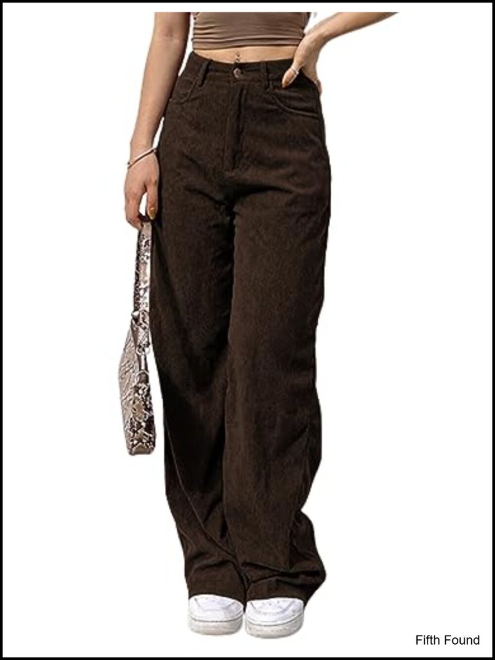 Vintage Corduroy High Waist Wide Leg Pants Trousers